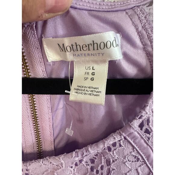 Womans motherhood Maternity lilac purple short lace babydoll dress size Large - Picture 5 of 7